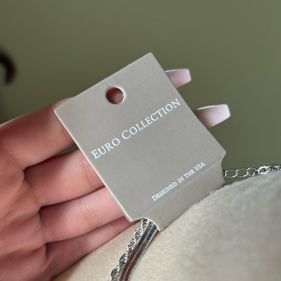Euro Collection Silver Layered Necklace - Picture 5 of 6